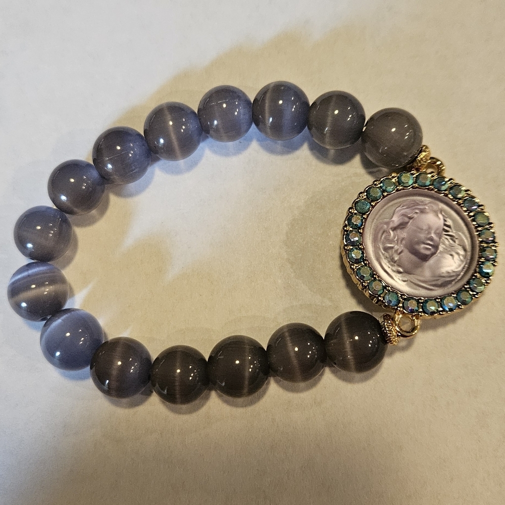 Kirks Folly Dream Angel Love Never Dies Bracelet Purple Glass AB Crystals